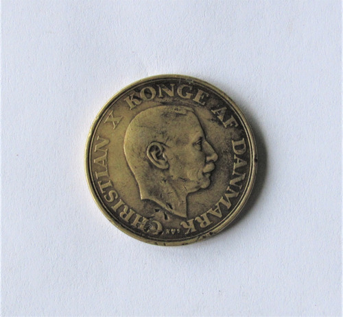 Moneda Dinamarca 1 Krone 1947 Bronce 