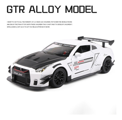 Nissan Gtr R35 Racing Sport Miniatura De Metal Con Luz