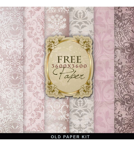 Pack 6 Fondos Shabby Chic Style Rosa Vintage Papel Tapiz