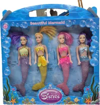 Comprar Muñeca Set De Hermanas Sirenas En Caja Debajo Del Mar