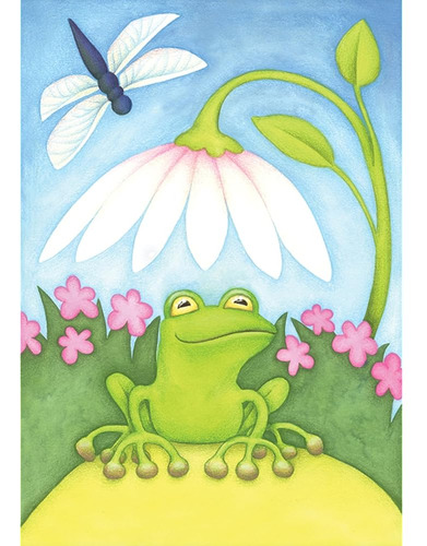 Toland Home Garden 110074 Little Green Frog Frog Flag 12x18 