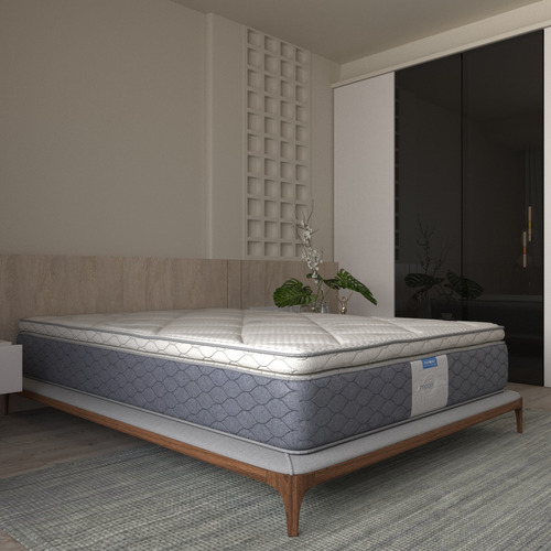 Colchón Restonic Queen Size Nápoles Élite Foam Viscoelástico + 2 Cojines Superheroe