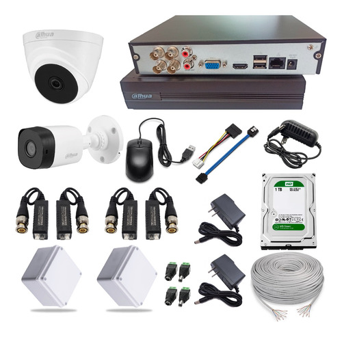 Kit Cámaras De Seguridad Cctv 4 Dahua 1080p + 2 Audio + D 1t