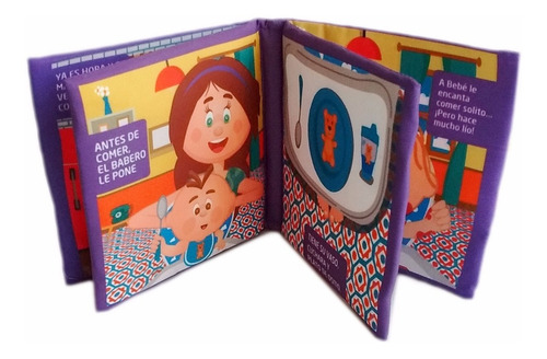 Imagen 4 de 6 de Libro De Tela Didactico Para Bebes: Bebe A Comer Educando
