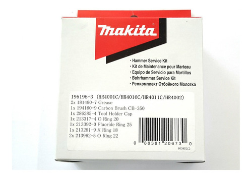 Kit Servicio Completo Makita Hr4001c Hr4002 195195-3 1951953