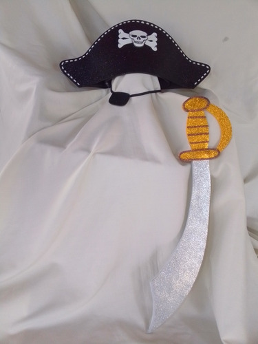 Sombrero De Piratas En Foami Sombrero Parche Espada Disfraz