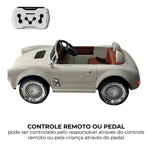 Mini Carro Elétrico Infantil Retrô 12v Cinza Importway