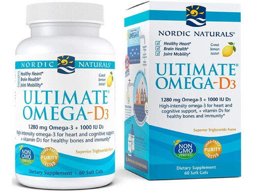 Omega 3 Dha 1280mg + D3 1000ui 60 Softgels Nordic Naturals