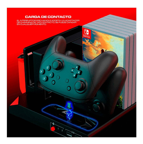 Soporte Vertical Porta Juegos Nintendo Switch Base Cargador