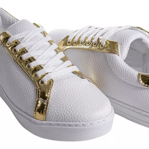 Tenis blanco con online dorado