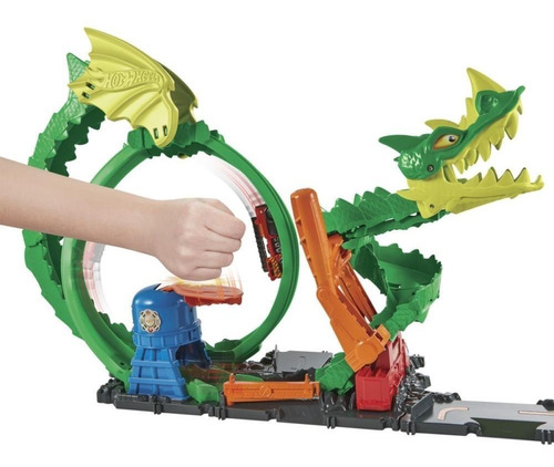 Imagem 3 de 10 de Hot Wheels City Pista Épica Do Dragão Com Carrinho - Mattel