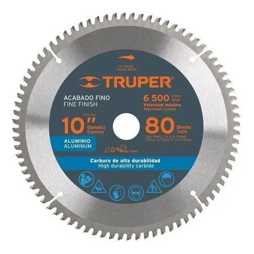 Sierra Circular Truper P/aluminio 10 X80 Dientes