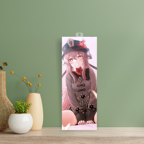 Imagen 3 de 8 de Mini Cuadro 15x40 Cm Genshin Impact Hu Tao Animeras