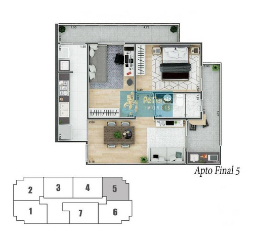 Imagem 18 de 24 de Apartamento Com 2 Dormitórios À Venda, 61 M² Por R$ 360.000 - Boqueirão - Praia Grande/sp - Ap0969