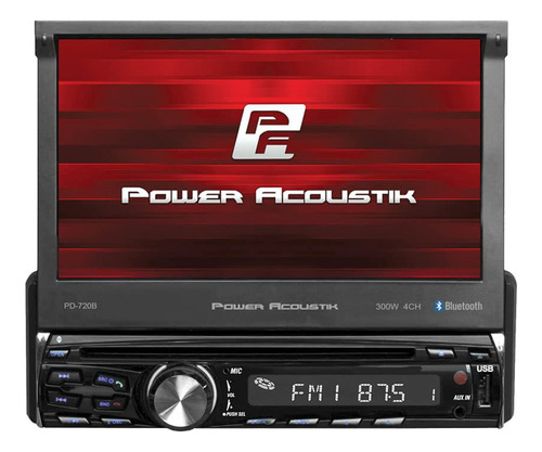 Power Acoustik Pd-720b Single Din Pantalla Tactil Lcd 7  Dvd