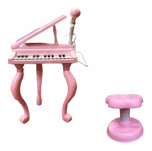 Mesa Musical Piano + Silla + Microfono + Accesorios Juguete