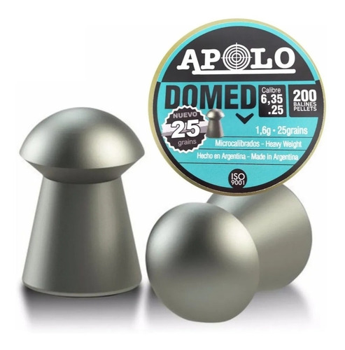 Balines Apolo Domed Calibre 6,35 Microcalibrados Lata X 200u