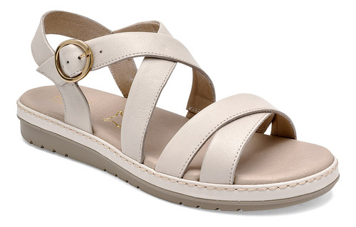 Sandalia Plataforma Mujer Flexi Beige 124-622