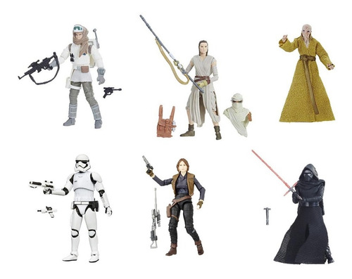 Star Wars Tipo Vintage Lote 6 Figuras Snoke Jyn Rey Kylo S17