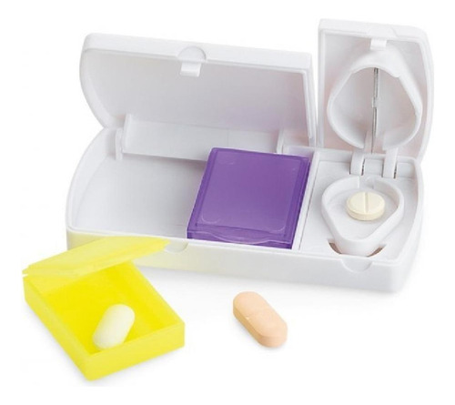 Porta Comprimidos Medicamentos Cortador Lamina Kit 2 Em 1