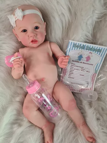 Boneca Bebê Reborn Léia Kit Dakota Corpo Em Vinil Siliconado