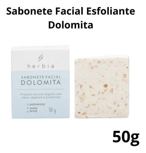 Sabonete Facial Dolomita Vegano Natural Em Barra 50g