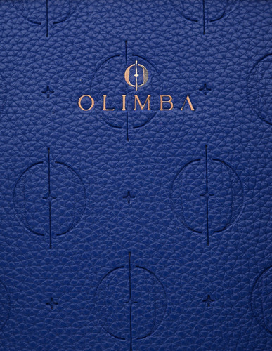Bolsa Tote Olimba Para Mujer Monograma 88590 Azul Lisa Oro