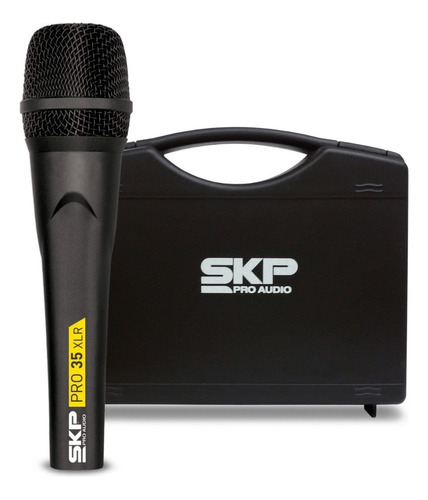 Microfone De Mão Skp Pro 35xlr Dinâmico Profissional C/ Cabo Cor Preto