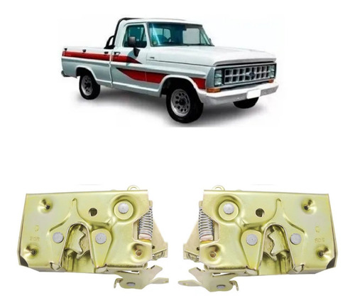 Par - Fechadura Porta Para Ford F1000 F4000 1992 Até 1998