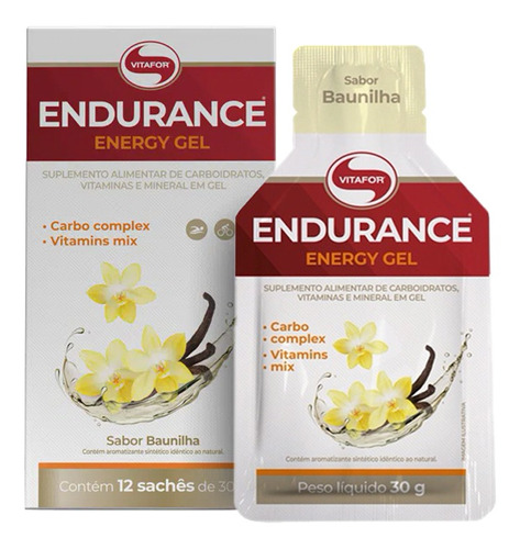 Endurance Energy Gel (360g) 12 Sachês Baunilha Vitafor