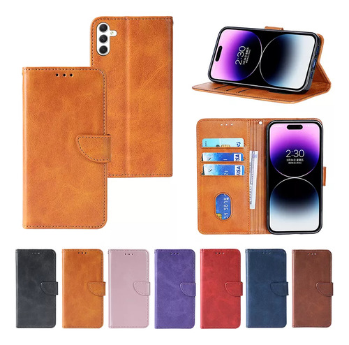 Funda Tipo Libro Tipo Cartera De Piel Para Tarjetas Samsung