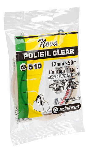 Cinta Polisil Embalaje 510 Adelbras 12mmx50mts X10 Unidades