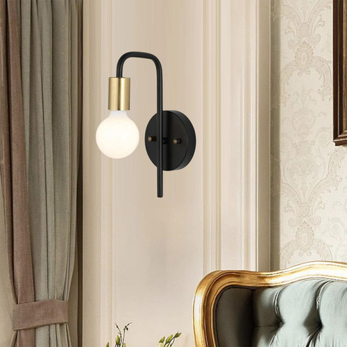 Elegante Lámpara De Pared Para Decoración Negro Y Dorado