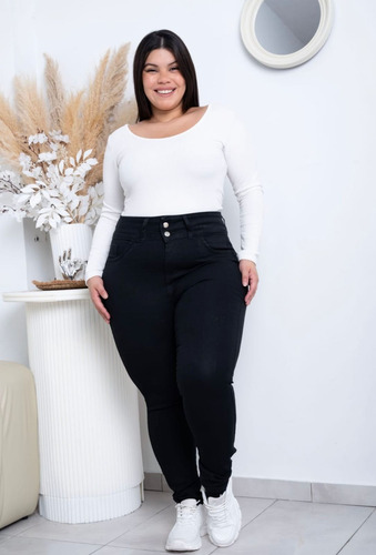 Jean Mujer Levantacola Modelador Talles Grandes 48 Al 56