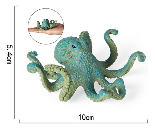 Nova Animal Model Figures Playset Plástico For Pulpo Azul B