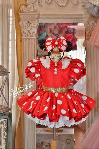 Vestido De Minnie De Lujo Para Niña. Vestido Minnie Mouse