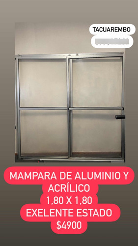 Mampara De Aluminio Y Acrílico 1,80x1,80 Tacuarembó