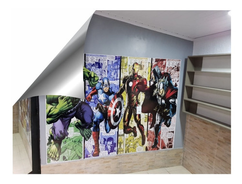 Papel De Parede Adesivo Herois Novos Vingadores Hulk Thor Personalizado 2,80 Largura X 1,60altura 