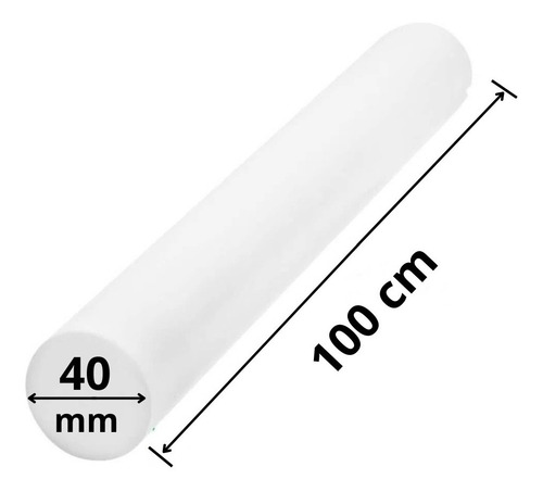 Tarugo Bastão De Nylon Tecnyl Ø 40 Mm X 100 Cm- Com 2 Barras