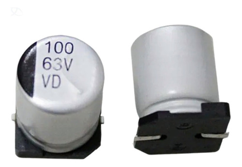 (50x) Capacitor Eletrolítico Smd 100uf 63v