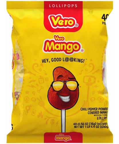 Paletas, Chupetas, Dulces Mexicanos Importados Vero® Mango