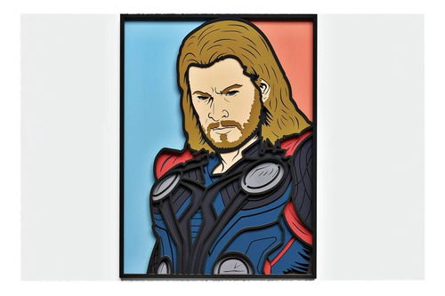 Cuadro Decorativo Thor Trueno Avengers Vengadores Madera