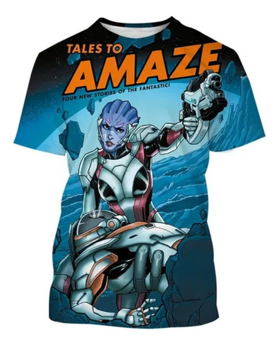 Camiseta Casual De Manga Corta Con Estampado 3d Mass Effect