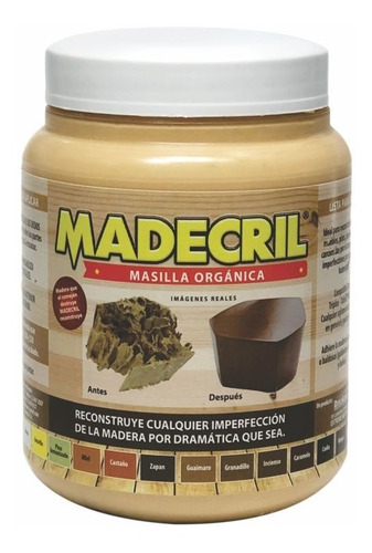 Madecril Masilla Orgánica Para Madera 15 Colores Disponibles