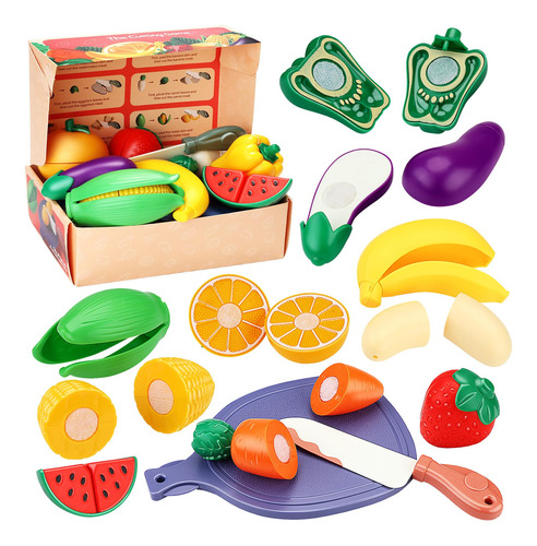 Set 26 Piezas De Corte Alimentos Para Niños Frutas, Verduras