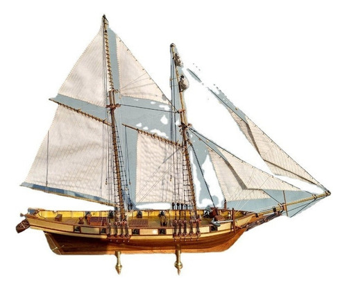 Kit De Barco Harvey 1847 Modelo 3d De Madera Cortada Con Lás