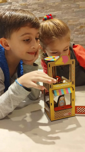 Heladeria Madera Incluye Figuras Juego Infantil Niño Planz Desarrollo De Habilidades De Espacio Y Motricidad Juguete 100% Seguro Didactico