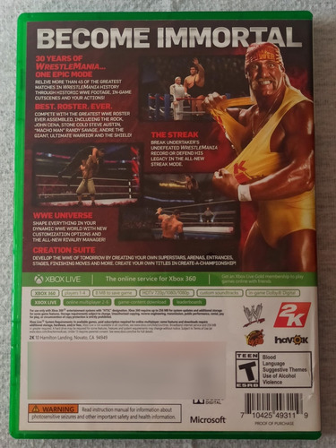 Wwe 2k14 Xbox 360 Original Físico (Usado)