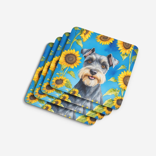 Carolines Treasures Schnauzer En Girasoles Posavasos De Espu