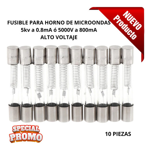 10x Fusible Para Horno De Microondas 5kv A 0.8a Alto Voltaje